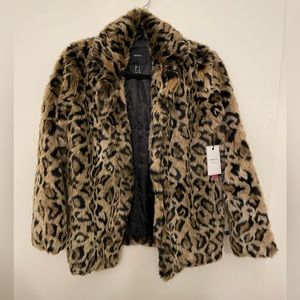 FOREVER 21 Faux Fur Leopard Print Jacket Sz Small